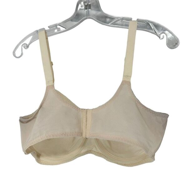 Bali Bra 0180 40D Comfort U Back Flower Embroidered Mesh Boned Beige Underwired - Picture 2 of 10